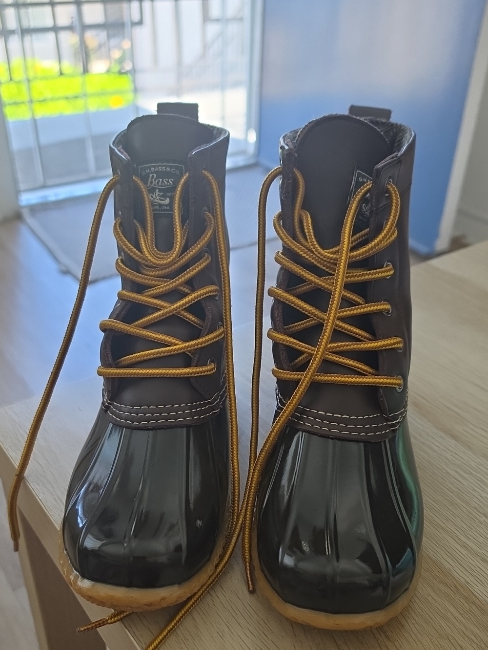 Bass Women's Brown and Gold Lace-Up Duck Boots